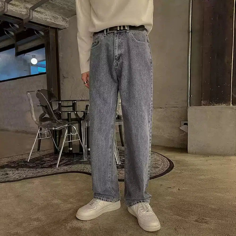 OH Stone Washed Straight Fit Jeans-korean-fashion-Jeans-OH Atelier-OH Garments