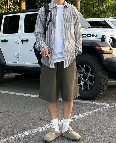 OH Straight Leg Versatile Denim Shorts-korean-fashion-Shorts-OH Atelier-OH Garments