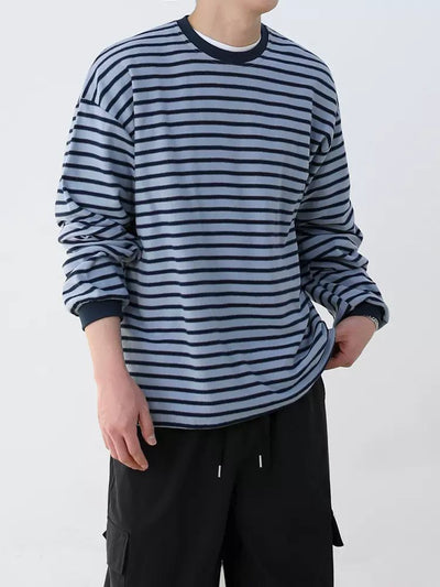 OH Striped Full-Print Long Sleeve T-Shirt-korean-fashion-T-Shirt-OH Atelier-OH Garments