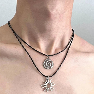 OH Swirl and Sun Pendant Necklace-korean-fashion-Necklace-OH Atelier-OH Garments