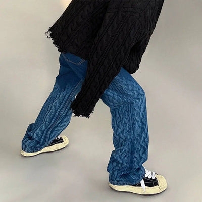 OH Textured Wave Jeans-korean-fashion-Jeans-OH Atelier-OH Garments