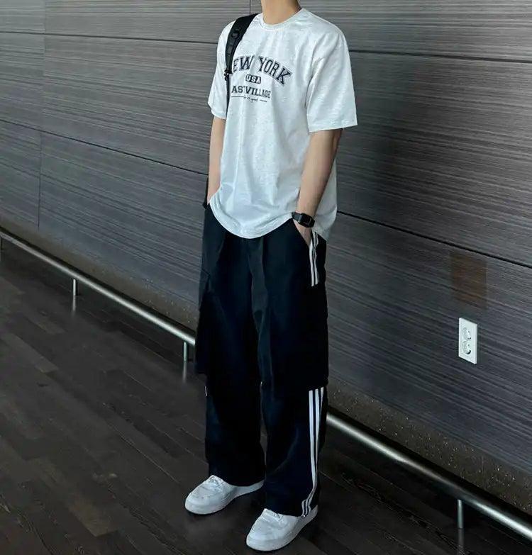 OH Three-Bar Wide Track Pants-korean-fashion-Pants-OH Atelier-OH Garments