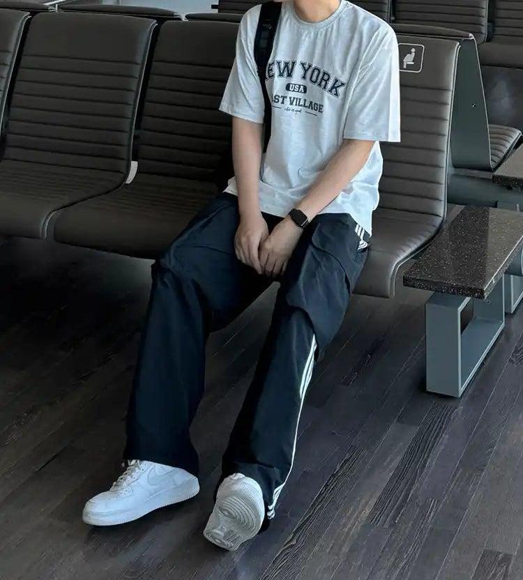 OH Three-Bar Wide Track Pants-korean-fashion-Pants-OH Atelier-OH Garments