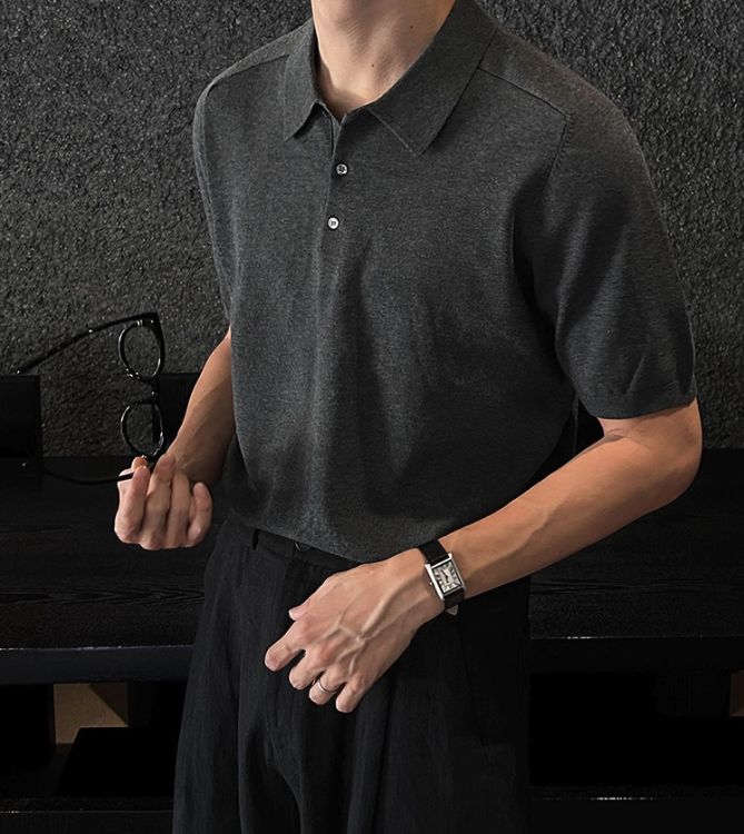 OH Three-Buttons Knitted Polo-korean-fashion-Polo-OH Atelier-OH Garments