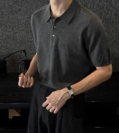 OH Three-Buttons Knitted Polo-korean-fashion-Polo-OH Atelier-OH Garments
