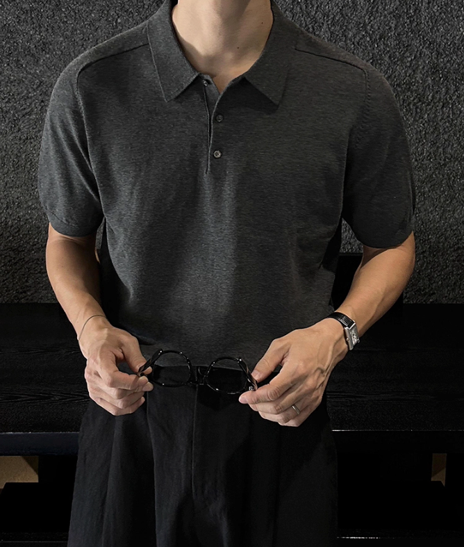 OH Three-Buttons Knitted Polo-korean-fashion-Polo-OH Atelier-OH Garments