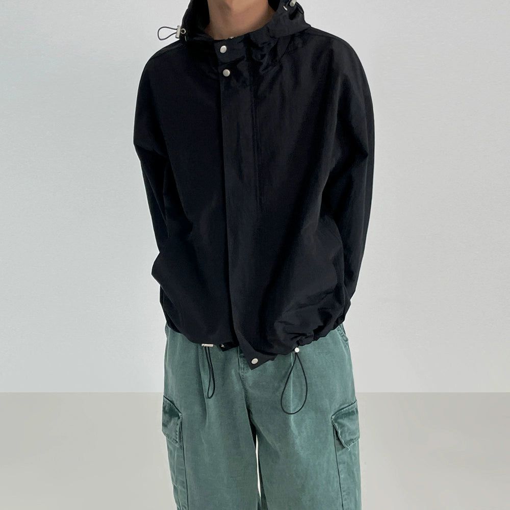 OH Toggle Drawstring Windbreaker Jacket-korean-fashion-Jacket-OH Atelier-OH Garments