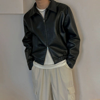 OH Two-End Zippers PU Leather Jacket-korean-fashion-Jacket-OH Atelier-OH Garments
