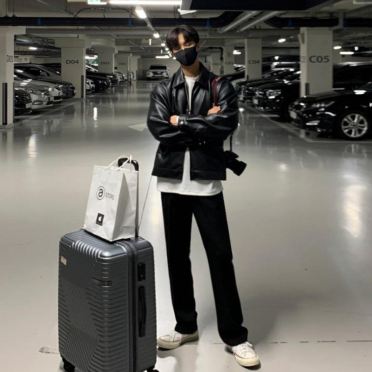 OH Two Zipper Ends Faux Leather Jacket-korean-fashion-Jacket-OH Atelier-OH Garments