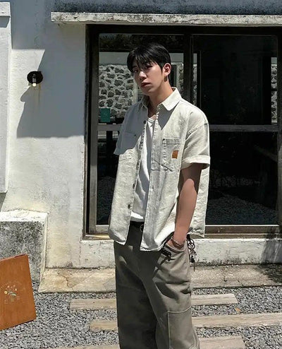 OH Utility Button-Down Shirt-korean-fashion-Shirt-OH Atelier-OH Garments