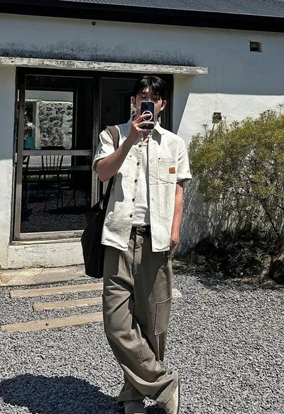 OH Utility Button-Down Shirt-korean-fashion-Shirt-OH Atelier-OH Garments