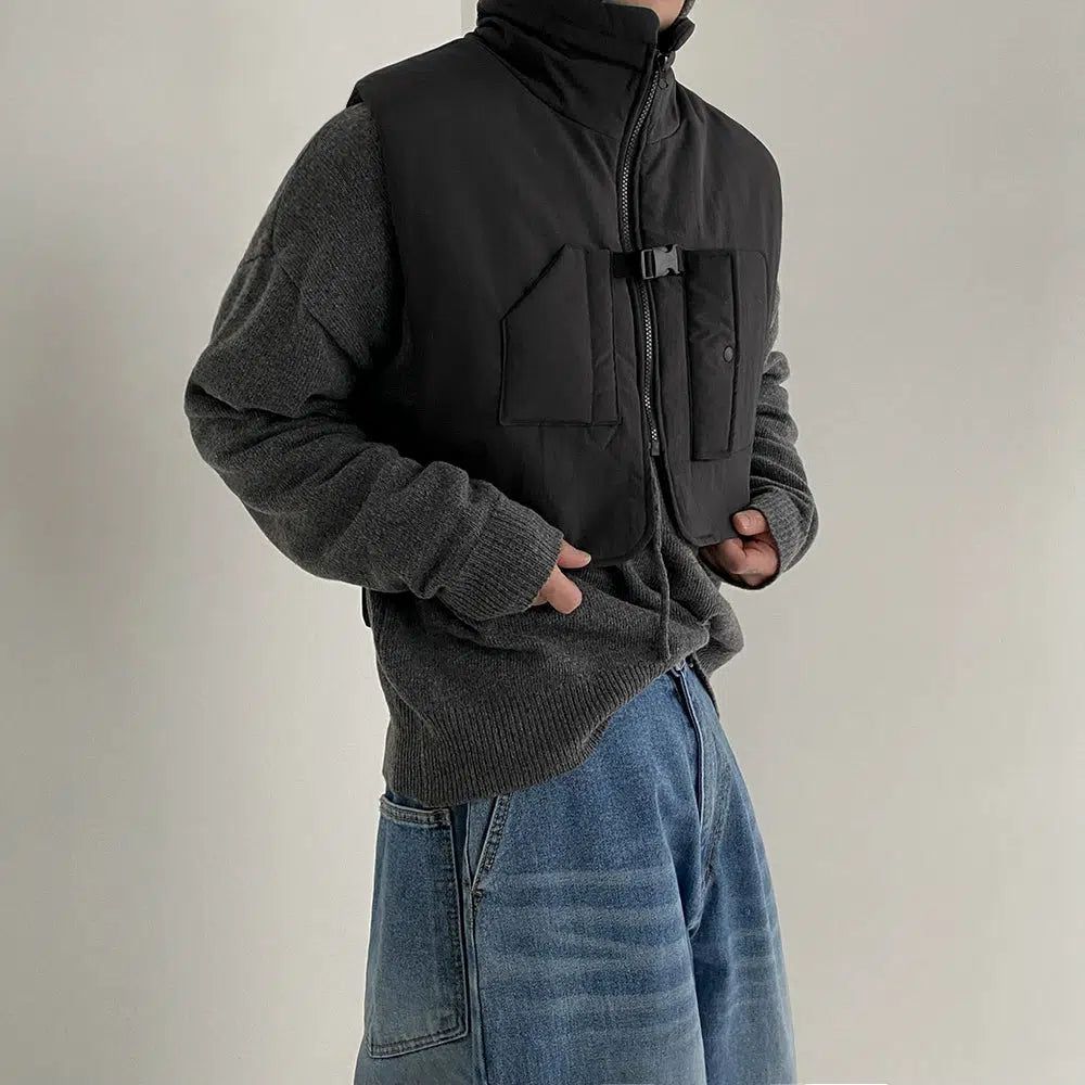 OH Utlity Clip Puffer Vest-korean-fashion-Vest-OH Atelier-OH Garments