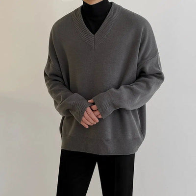 OH V-Neck Relaxed Fit Sweater-korean-fashion-Sweater-OH Atelier-OH Garments