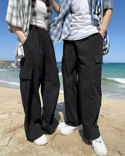 OH Versatile Elastic Waist Cargo Pants-korean-fashion-Pants-OH Atelier-OH Garments