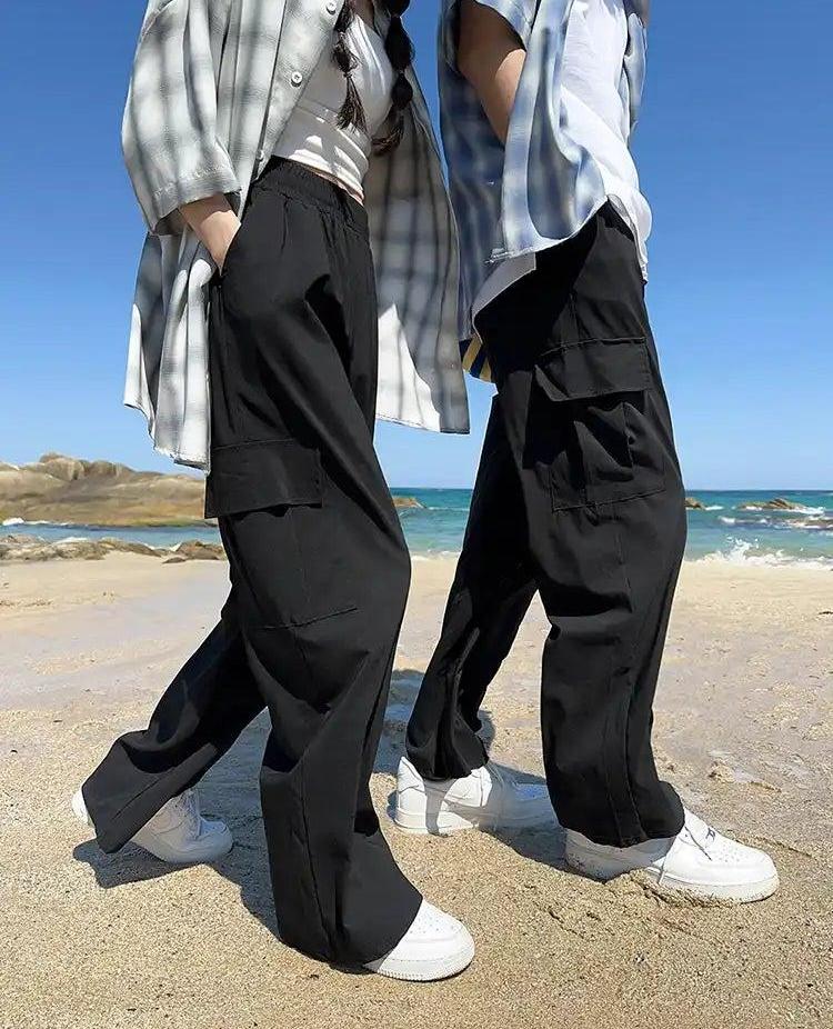 OH Versatile Elastic Waist Cargo Pants-korean-fashion-Pants-OH Atelier-OH Garments