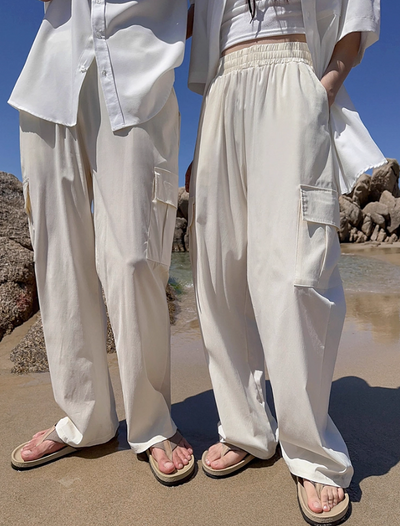 OH Versatile Elastic Waist Cargo Pants-korean-fashion-Pants-OH Atelier-OH Garments