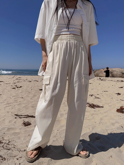 OH Versatile Elastic Waist Cargo Pants-korean-fashion-Pants-OH Atelier-OH Garments