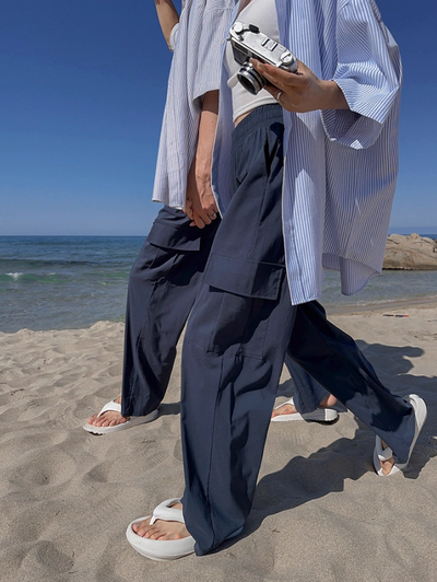 OH Versatile Elastic Waist Cargo Pants-korean-fashion-Pants-OH Atelier-OH Garments