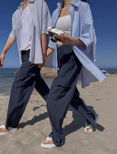 OH Versatile Elastic Waist Cargo Pants-korean-fashion-Pants-OH Atelier-OH Garments