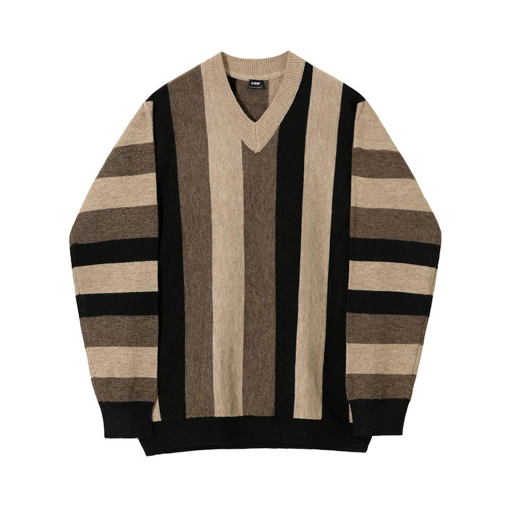 OH Vintage Contrasting Bars Sweater-korean-fashion-Sweater-OH Atelier-OH Garments