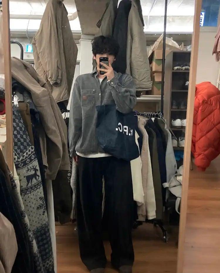 OH Washed Breast Pocket Corduroy Shirt-korean-fashion-Shirt-OH Atelier-OH Garments