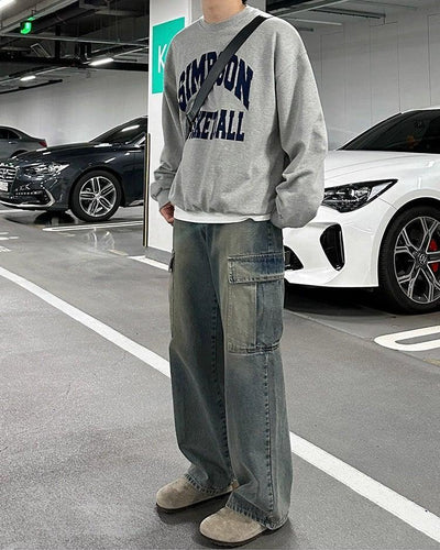 OH Washed Loose Fit Cargo Jeans-korean-fashion-Jeans-OH Atelier-OH Garments