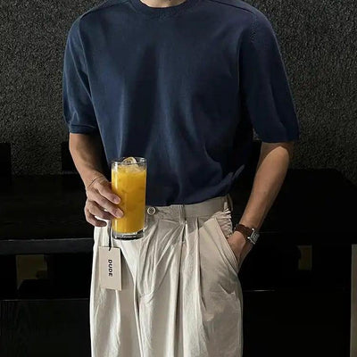OH Washed Ribbed Hem Knit T-Shirt-korean-fashion-T-Shirt-OH Atelier-OH Garments