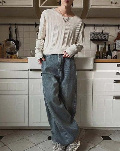 OH Washed Side Snap Jeans-korean-fashion-Jeans-OH Atelier-OH Garments