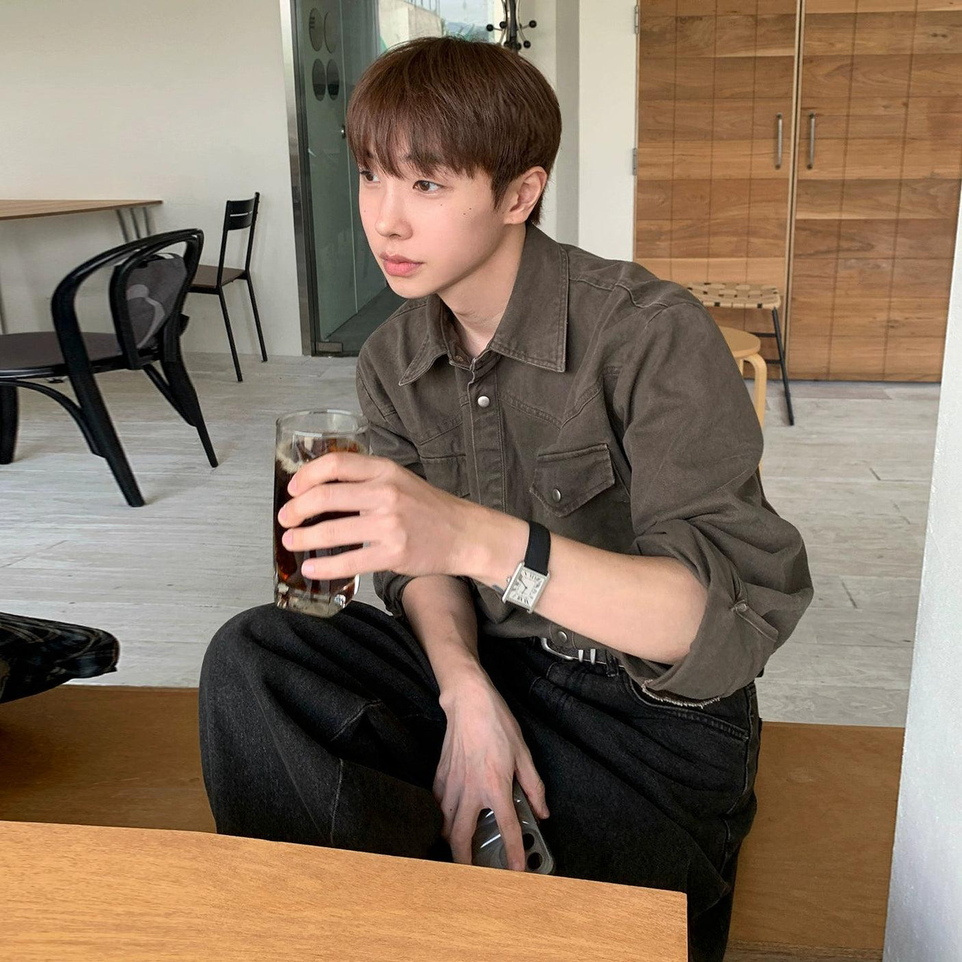 OH Washed Snap Buttoned Shirt-korean-fashion-Shirt-OH Atelier-OH Garments