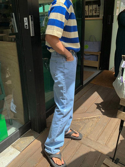 OH Wide Stripes Knit T-Shirt-korean-fashion-T-Shirt-OH Atelier-OH Garments