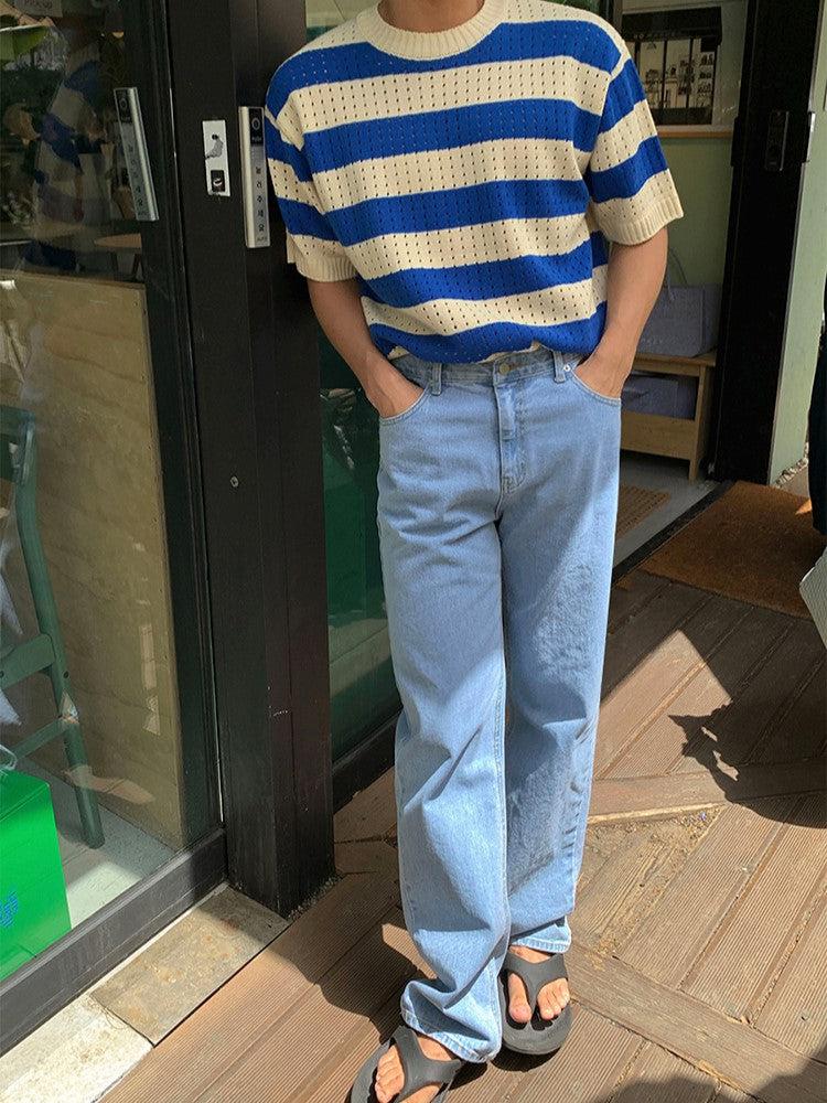 OH Wide Stripes Knit T-Shirt-korean-fashion-T-Shirt-OH Atelier-OH Garments