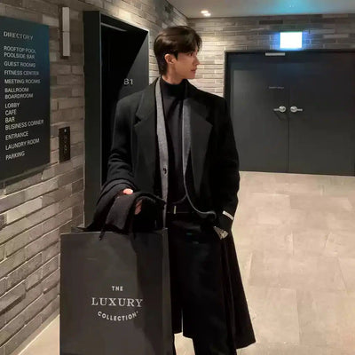 OH Wool Blend Lapel Long Coat-korean-fashion-Long Coat-OH Atelier-OH Garments