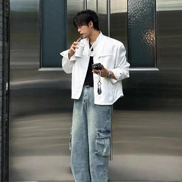 OH Zip Pocket Stand Collar Jacket-korean-fashion-Jacket-OH Atelier-OH Garments