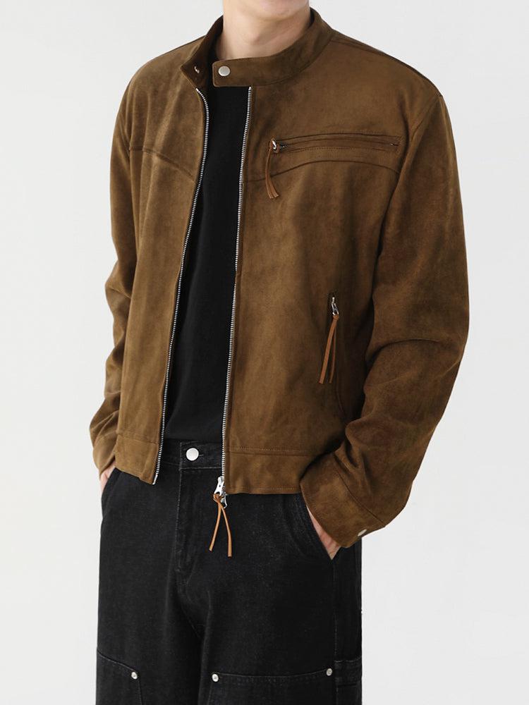 OH Zip Strings Suede Textured Jacket-korean-fashion-Jacket-OH Atelier-OH Garments