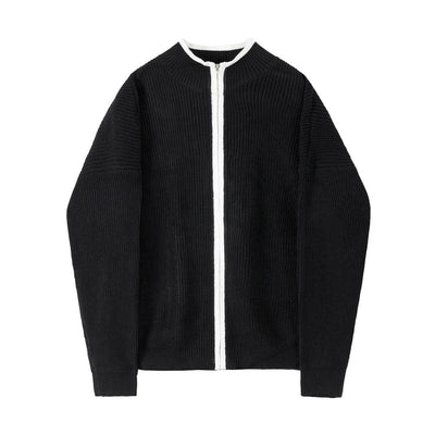 OH Zipper Line Contrast Knit Jacket-korean-fashion-Jacket-OH Atelier-OH Garments