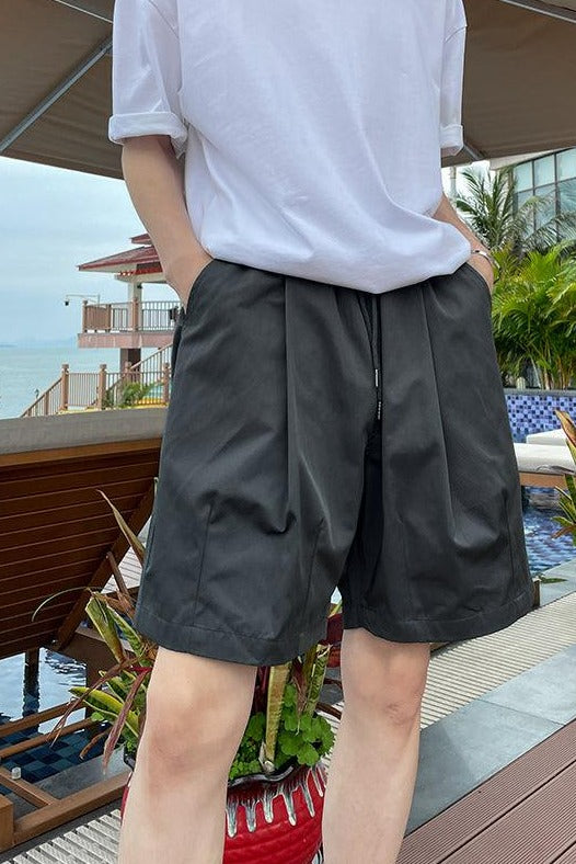 Pop Casual Drawstring Plain Shorts-korean-fashion-Shorts-Pop's Closet-OH Garments