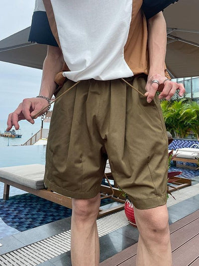 Pop Casual Drawstring Plain Shorts-korean-fashion-Shorts-Pop's Closet-OH Garments