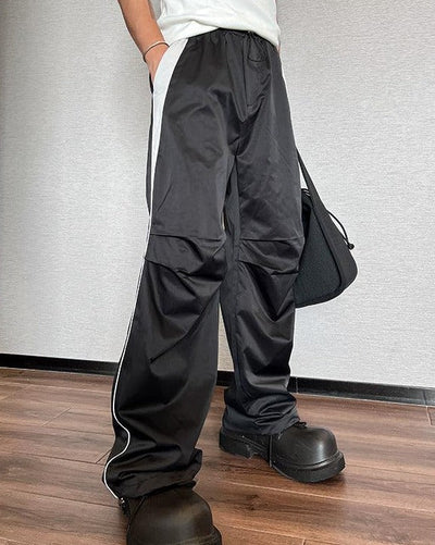 Pop Subtle Knee Fold Detail Track Pants-korean-fashion-Pants-Pop's Closet-OH Garments