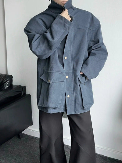 Qi Shoulder Pad Lapel Jacket-korean-fashion-Jacket-Qi's Closet-OH Garments