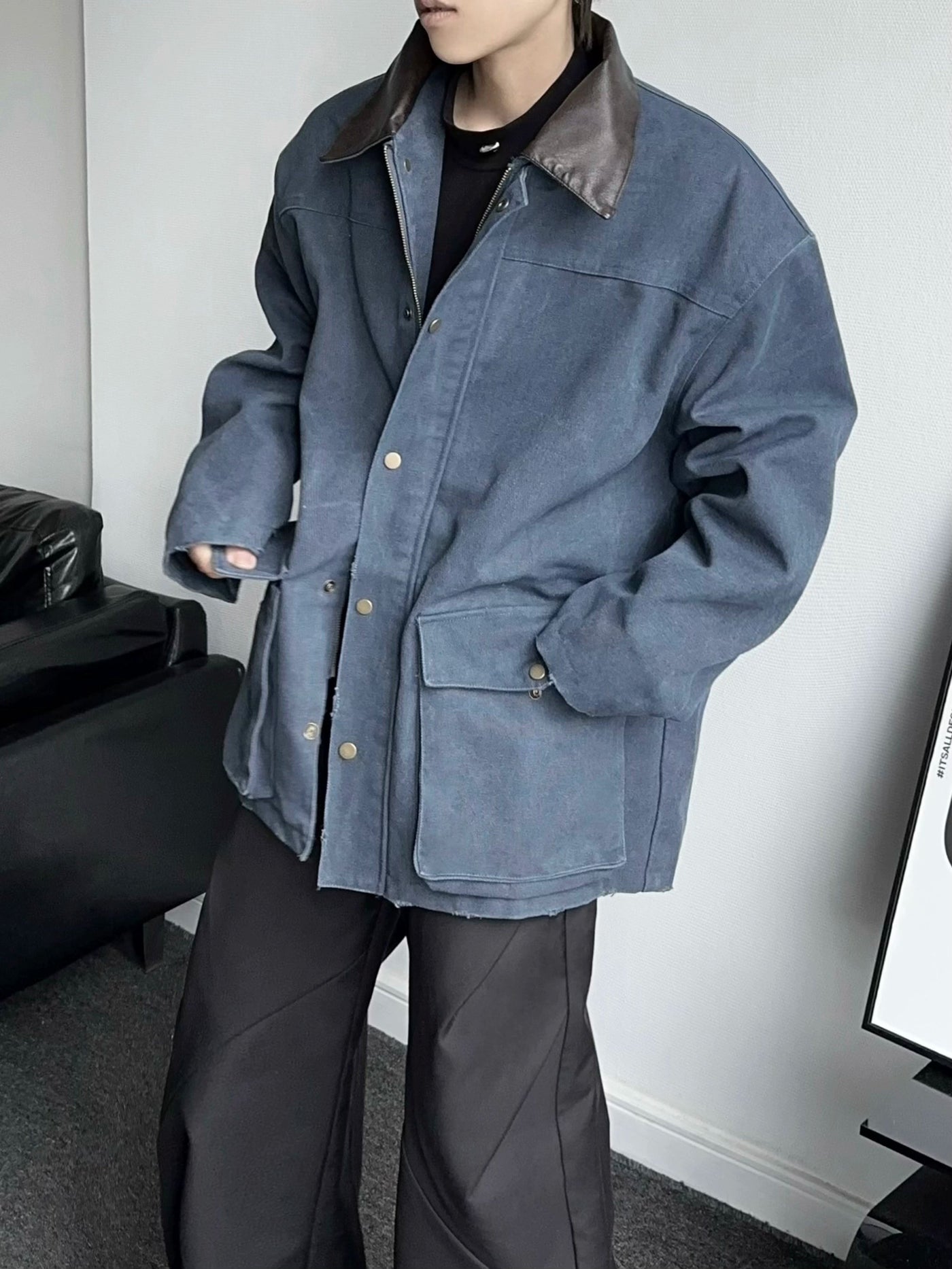 Qi Shoulder Pad Lapel Jacket-korean-fashion-Jacket-Qi's Closet-OH Garments