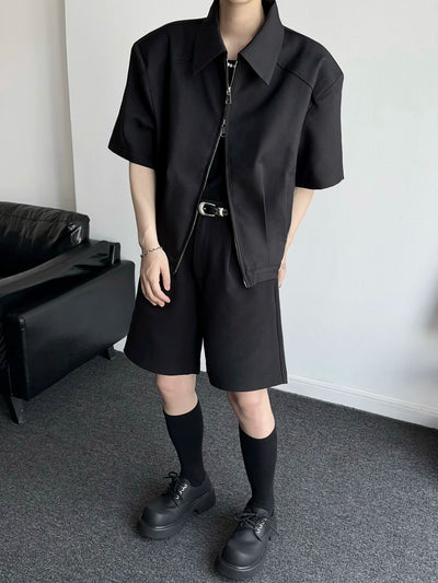 Qi Shoulder Padded Collar Jacket-korean-fashion-Jacket-Qi's Closet-OH Garments