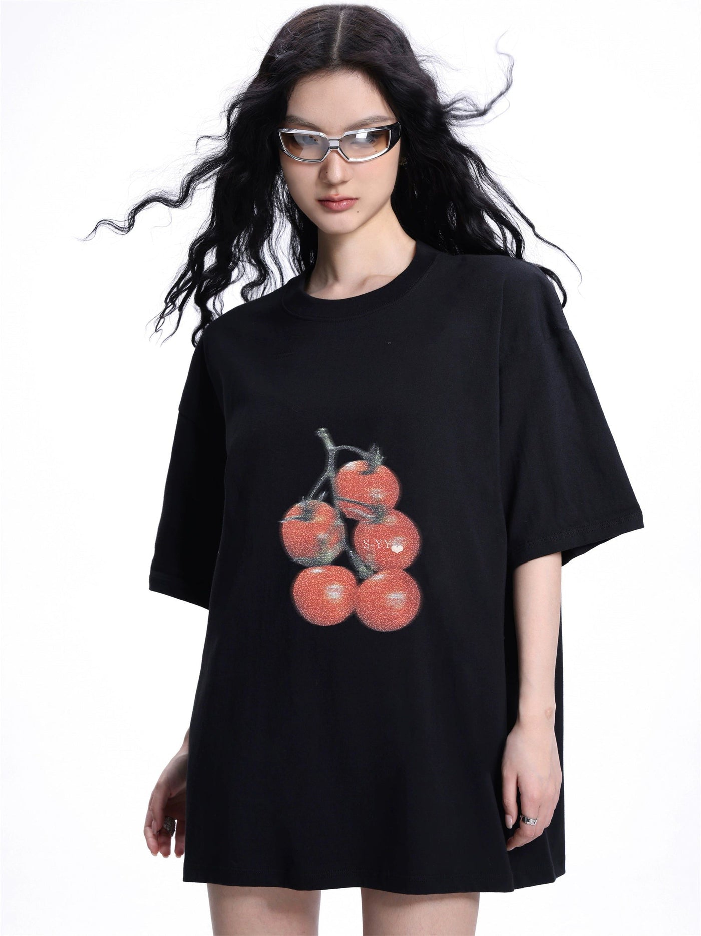 Shi Blurred Tomato Graphic T-Shirt-korean-fashion-T-Shirt-Shi's Closet-OH Garments
