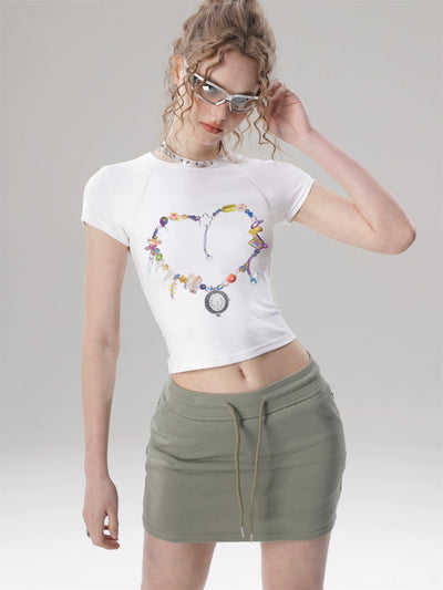 Shi Candies Heart Graphic T-Shirt-korean-fashion-T-Shirt-Shi's Closet-OH Garments
