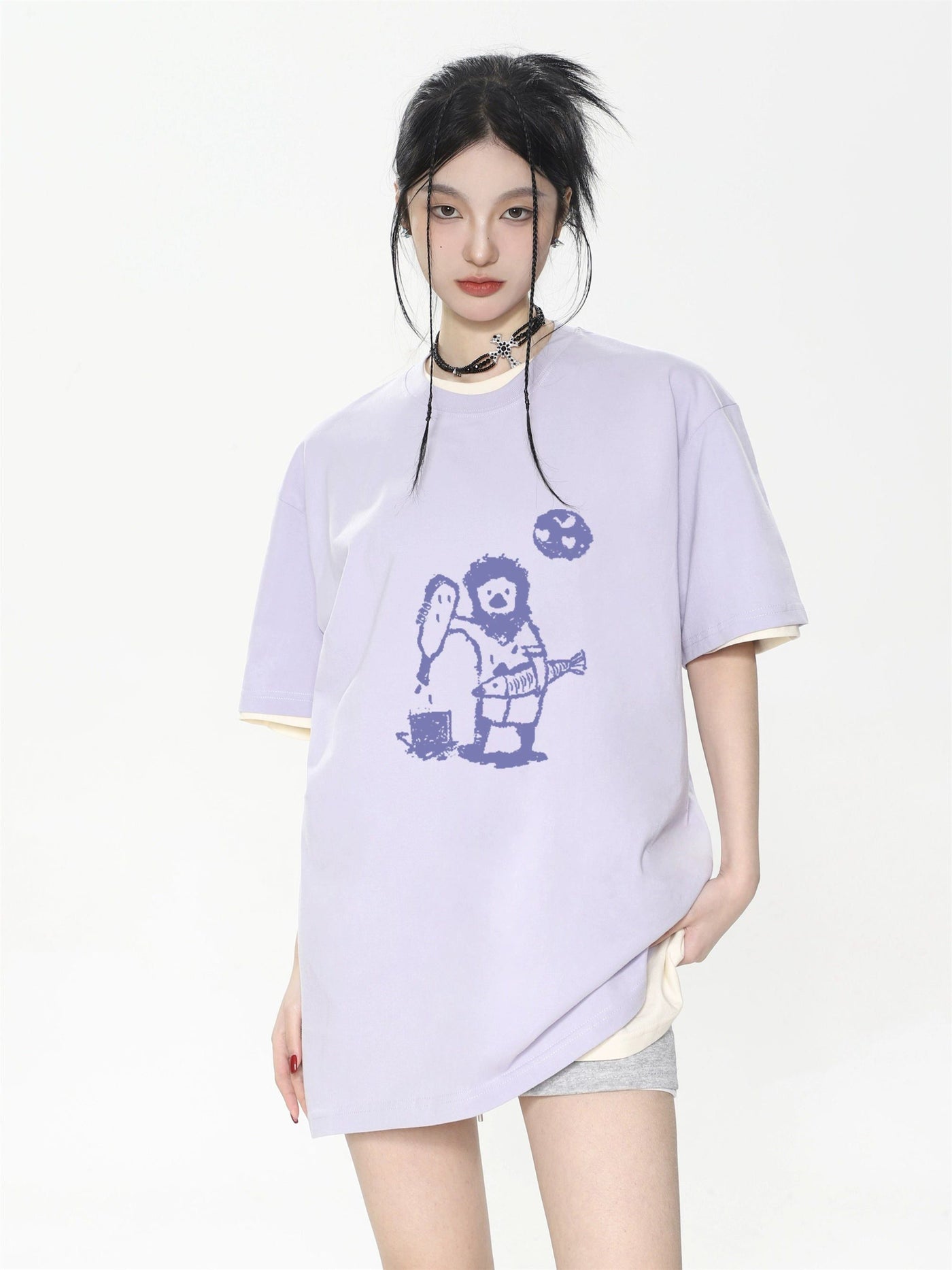 Shi Doodle Sketch Graphic T-Shirt-korean-fashion-T-Shirt-Shi's Closet-OH Garments