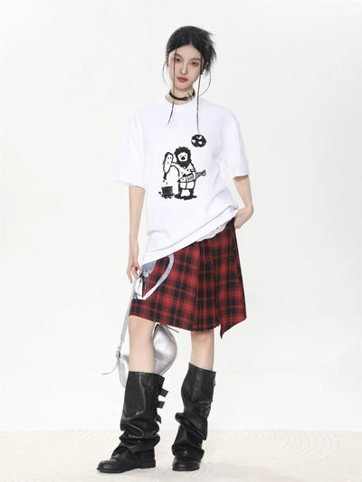 Shi Doodle Sketch Graphic T-Shirt-korean-fashion-T-Shirt-Shi's Closet-OH Garments