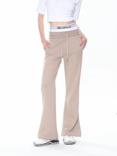 Shi Drawcord Sports Flared Pants-korean-fashion-Pants-Shi's Closet-OH Garments