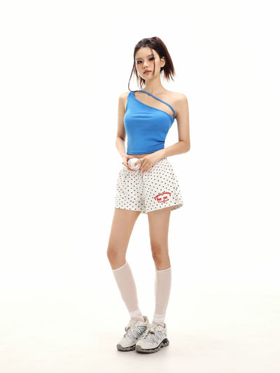Shi Gartered Polka Dots Shorts-korean-fashion-Shorts-Shi's Closet-OH Garments