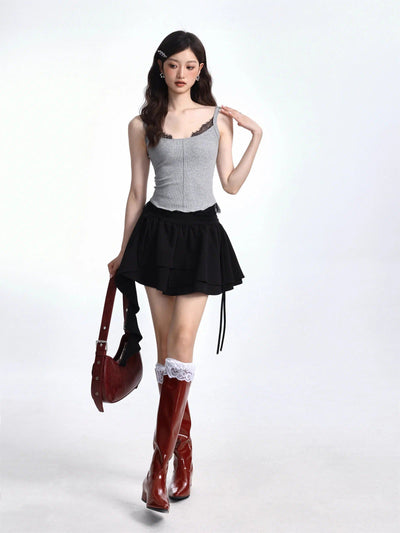 Shi Lace Spliced Slim Fit Camisole-korean-fashion-Camisole-Shi's Closet-OH Garments