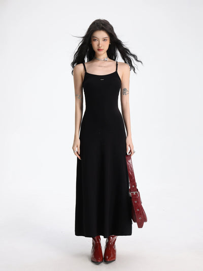 Shi Metallic Thin Bar Cami Long Dress-korean-fashion-Dress-Shi's Closet-OH Garments