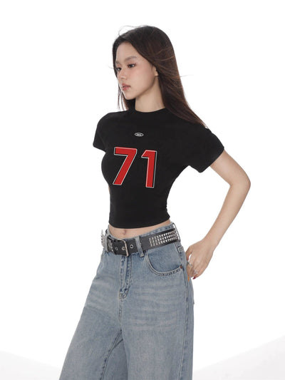 Shi Number 71 Short T-Shirt-korean-fashion-T-Shirt-Shi's Closet-OH Garments